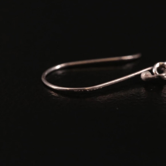 14k solid gold Garnet Drop Earrings - Picture 4 of 8